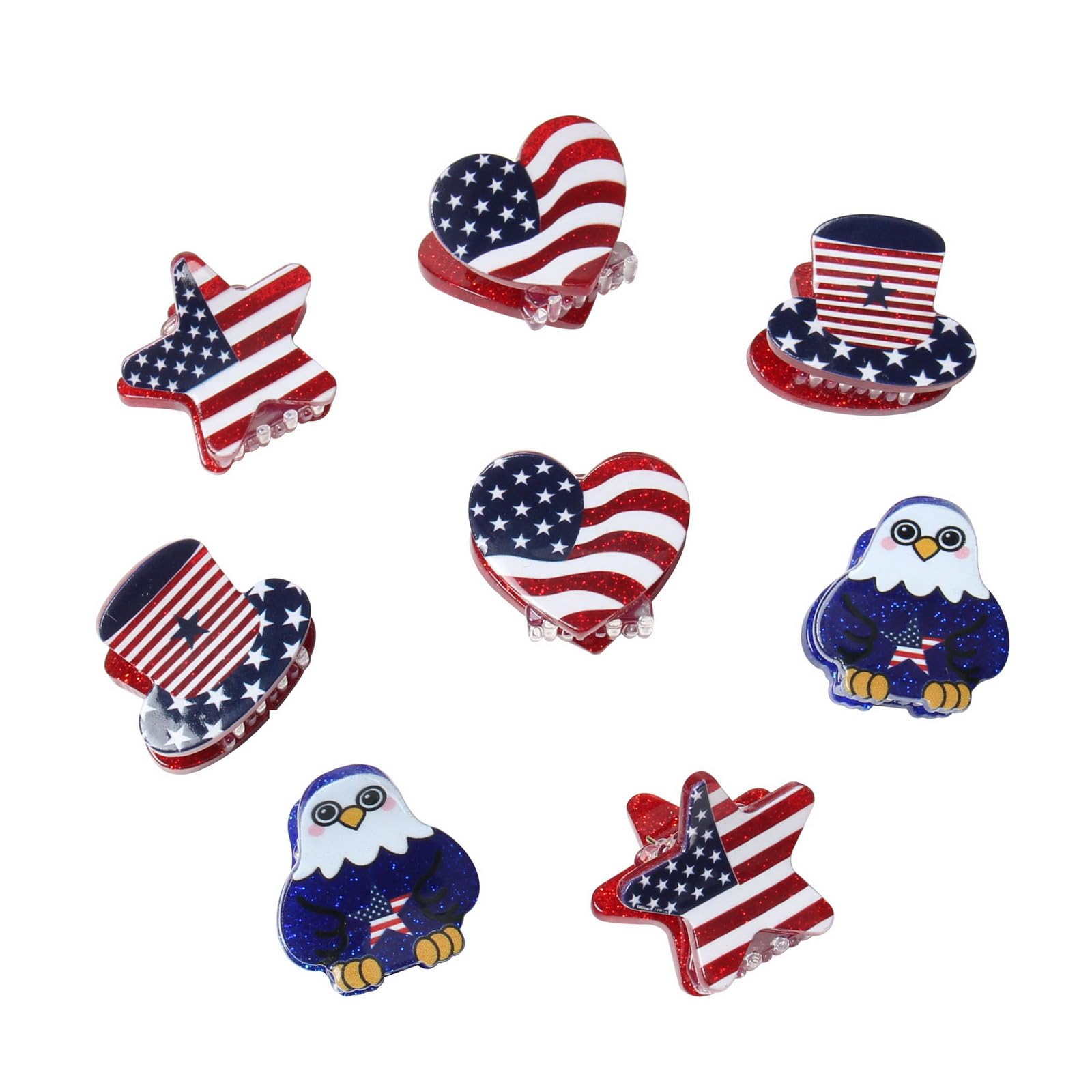 Cuizhiyu front packaging showing eight flag hair clips for quick festive styling