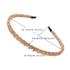 Cuizhiyu headband styled on model for evening wear showing elegant sparkle benefit