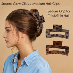 CUNLU small 4.5-inch flat clip teeth detail protecting hair from snags