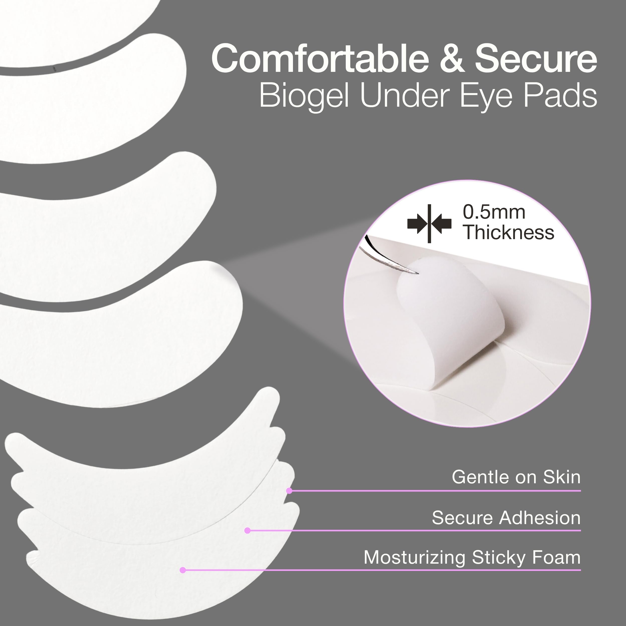 CURACORO pad applied under-eye showing secure isolation benefit