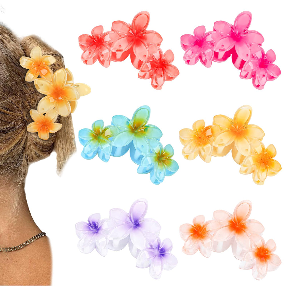 CURASA front view of hibiscus clip showing bold floral shape and secure hold