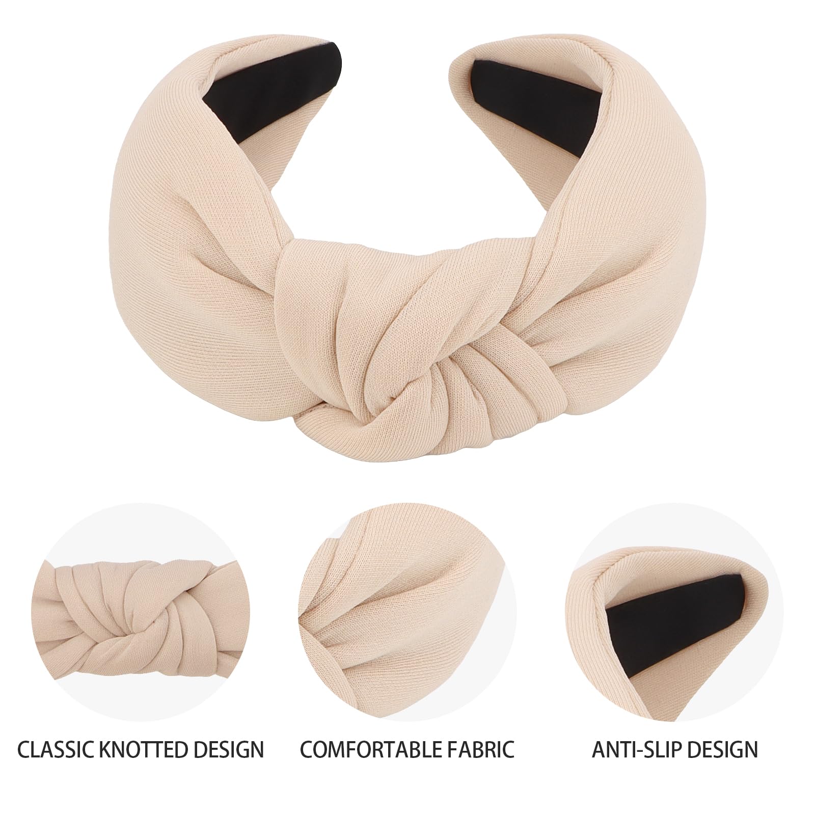 CURASA headband worn with ponytail showing non-slip fit for active wear benefit