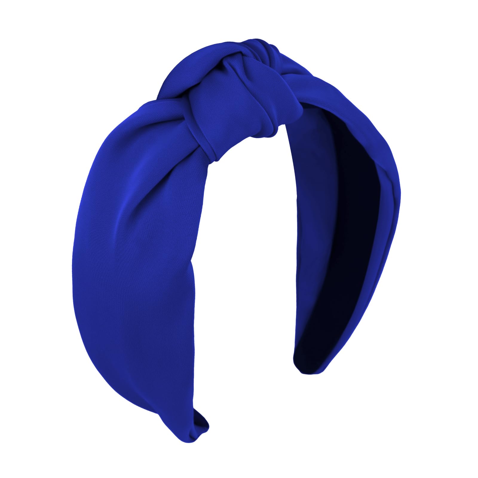 CURASA royal blue headband front view showing stylish knot and secure fit