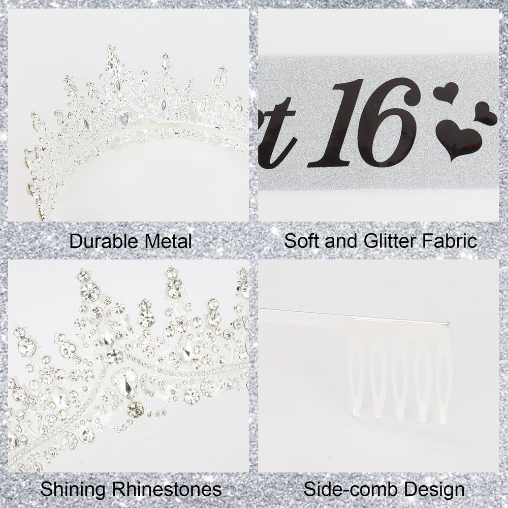 CURASA tiara worn in hair demonstrating secure fit and elegant party styling