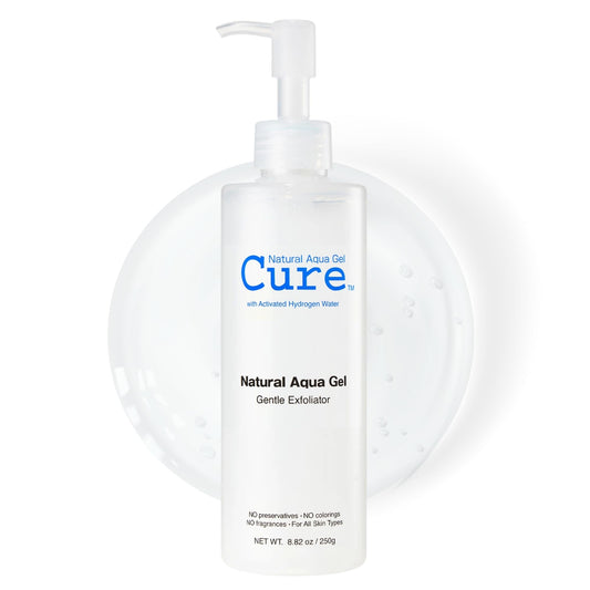 NATURAL AQUA GEL CURE front packaging showing big 8.82oz tube and clear branding benefits