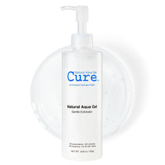 NATURAL AQUA GEL CURE front packaging showing big 8.82oz tube and clear branding benefits
