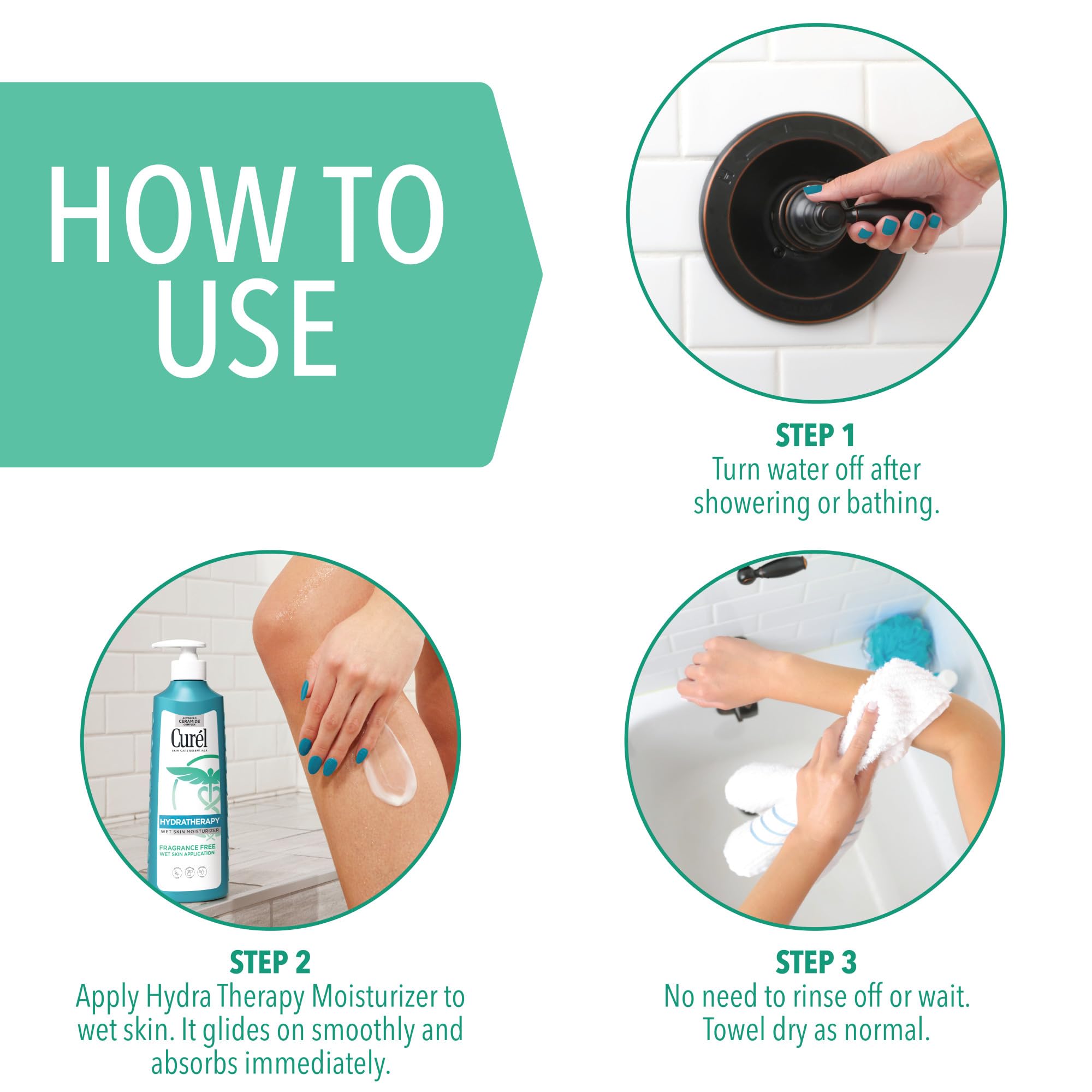 Curel bottle styled on bathroom shelf suggesting daily routine