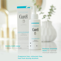 Curel bottle in hand demonstrating handheld travel-friendly size