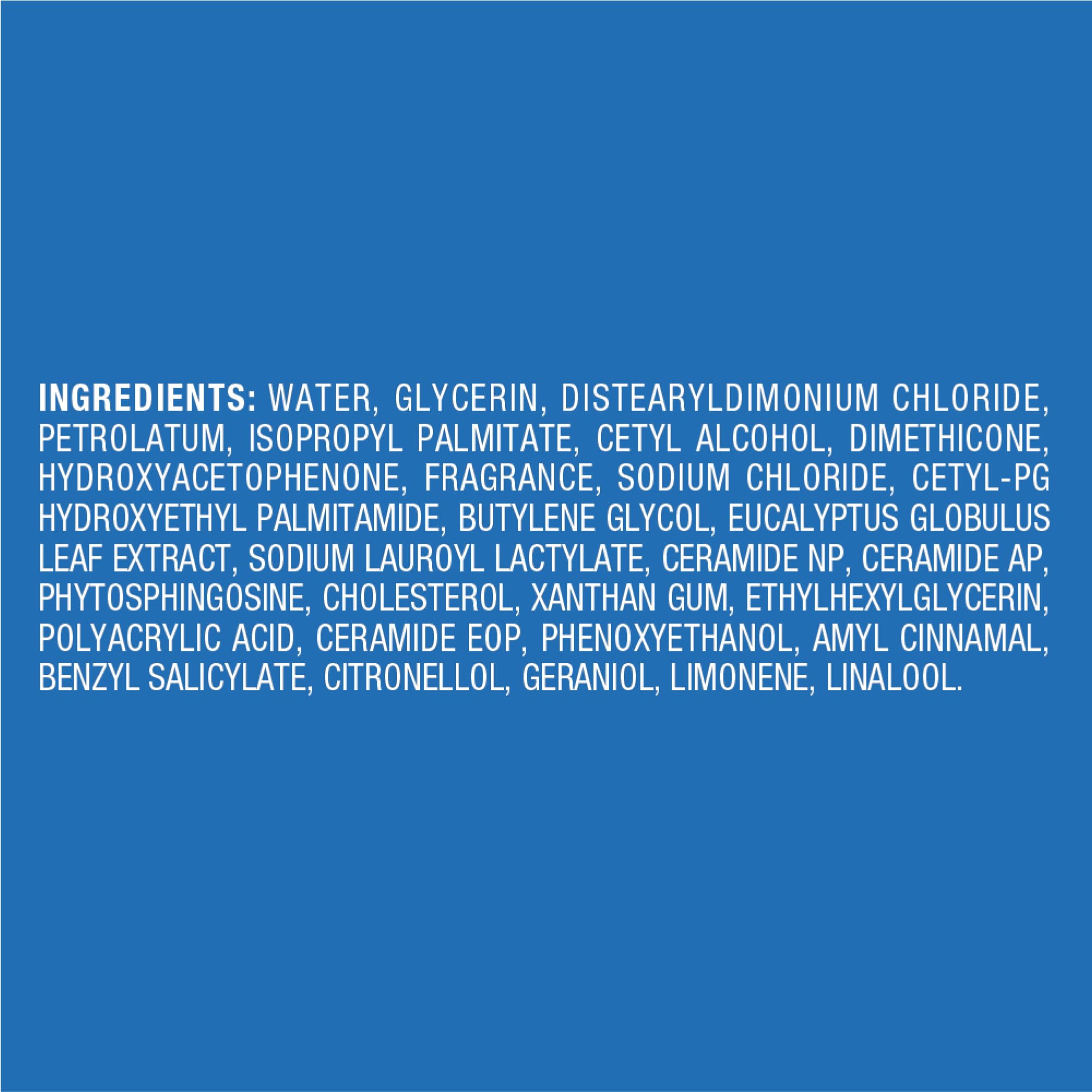 Curel ingredients list label showing ceramide-focused formula benefit