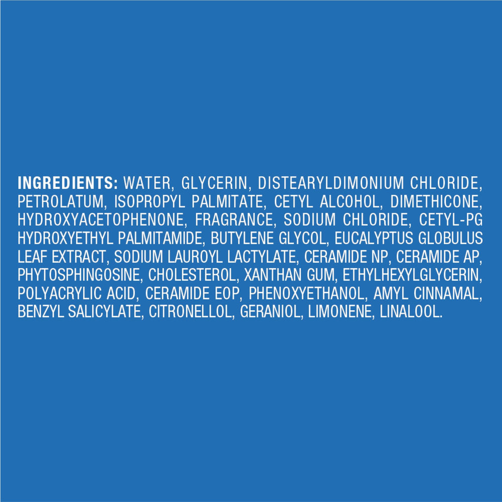 Curel ingredients list label showing ceramide-focused formula benefit