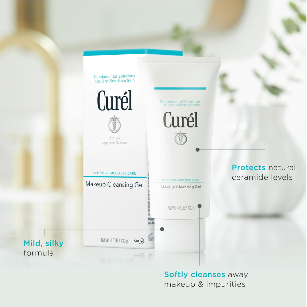 Curel pump dispense action demonstrating easy one-handed application benefit