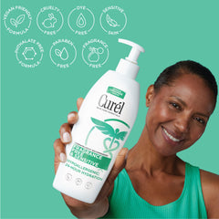 Curel lotion texture on hand demonstrating smooth hydration