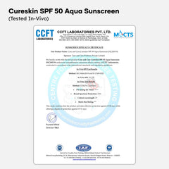 Cureskin ingredients label photographed to highlight filter information