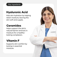 Cureskin morning routine lifestyle shot showing hydration plus SPF convenience