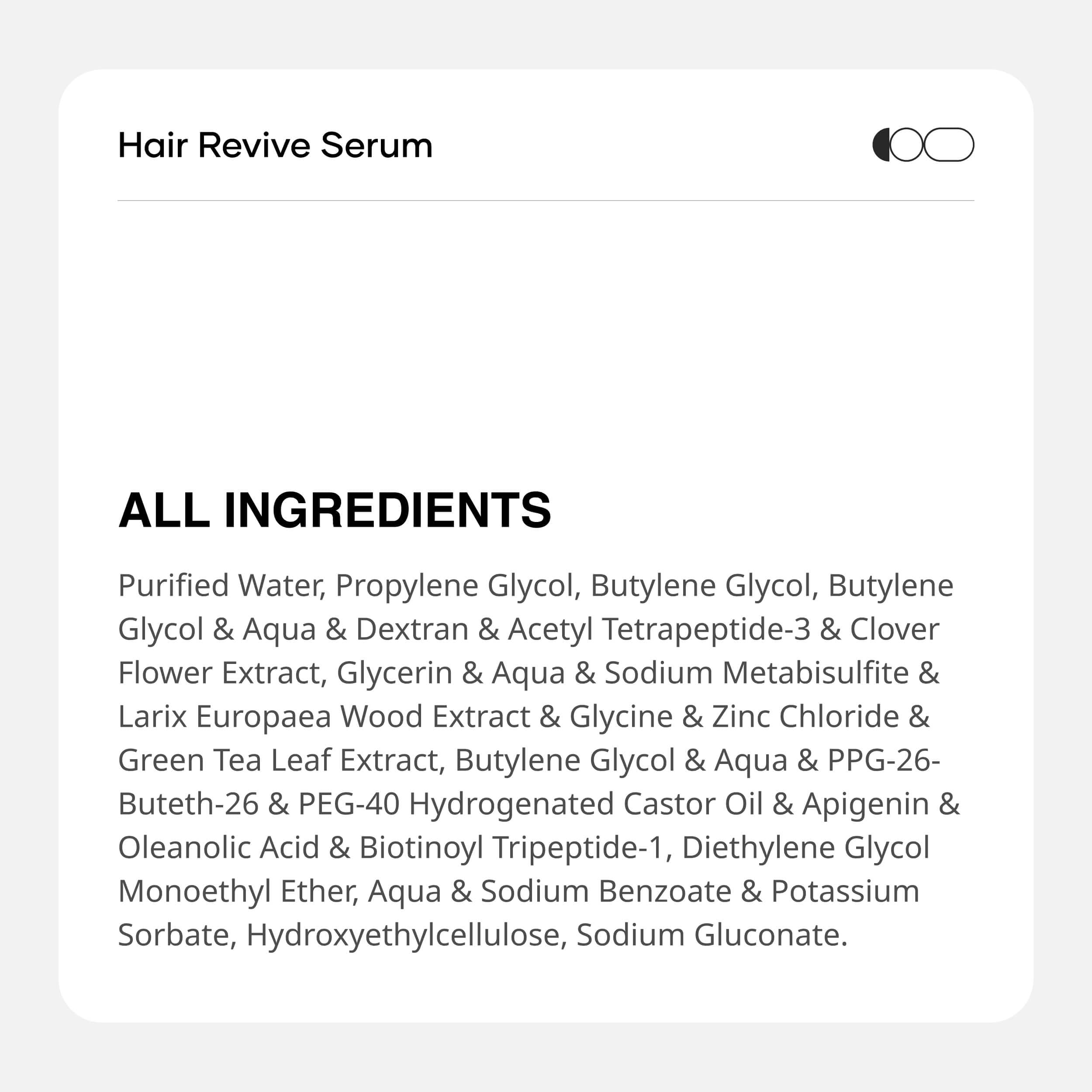Close-up of Cureskin label listing Redensyl Capixyl Procapil