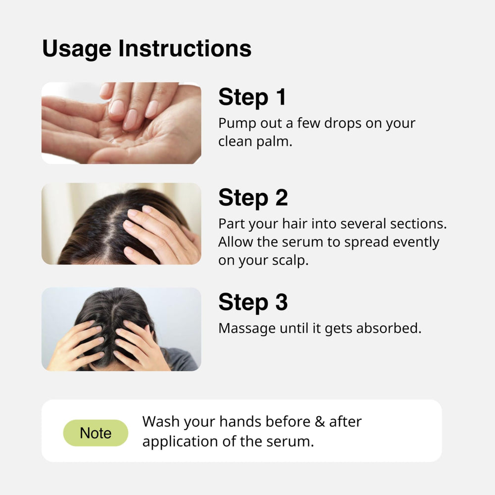 Person applying Cureskin serum to roots for targeted use
