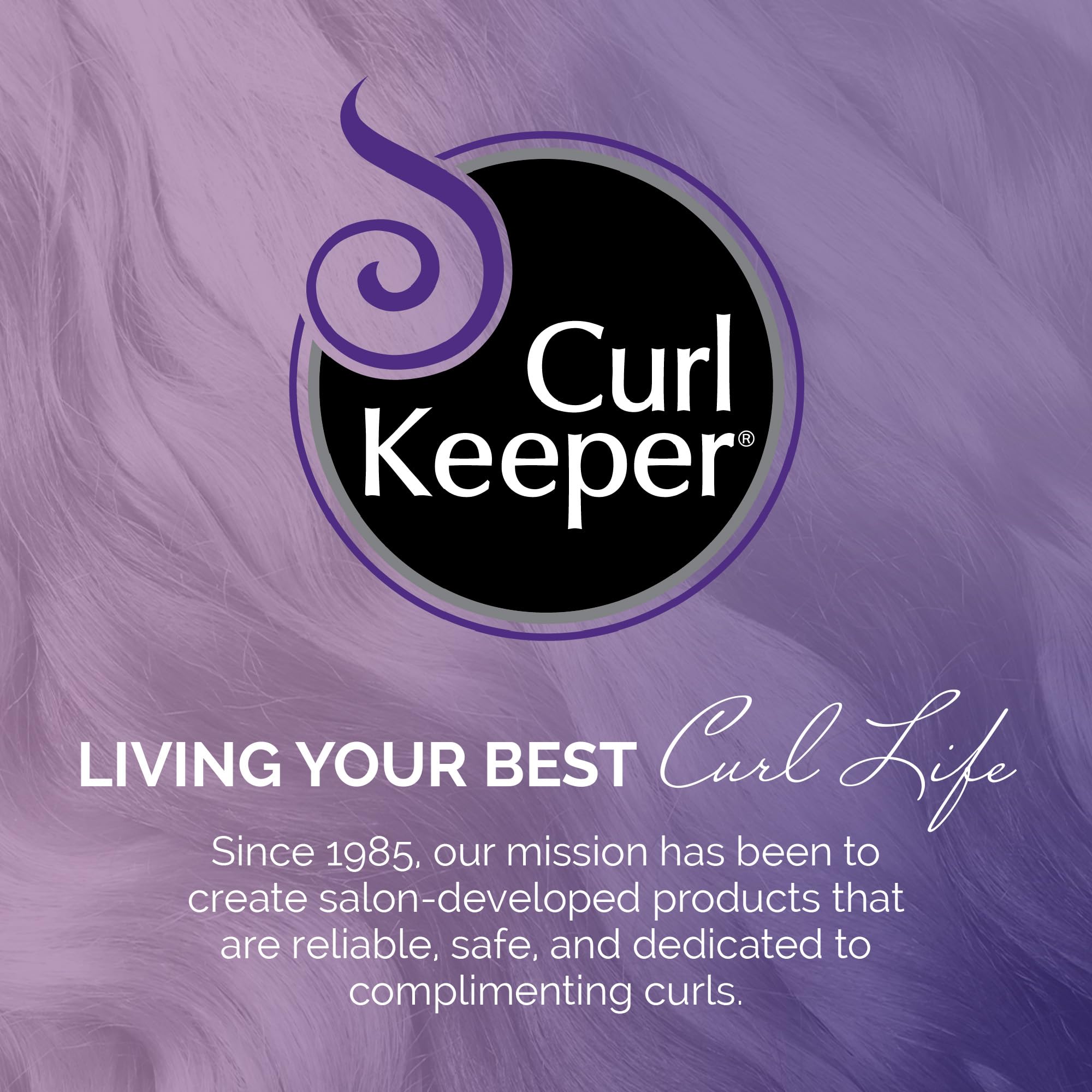 Curl Keeper bottle on bathroom shelf conveying daily routine readiness