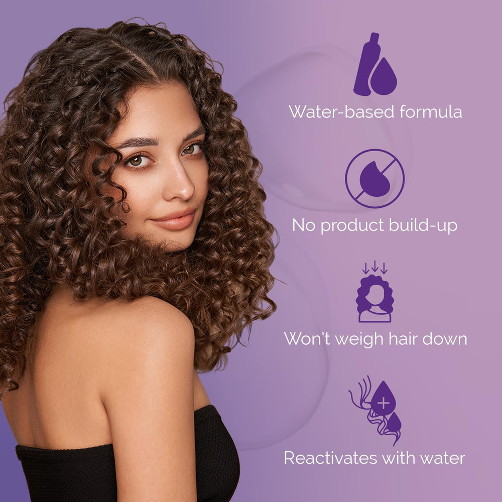 Curl Keeper liquid texture on hand highlighting lightweight finish