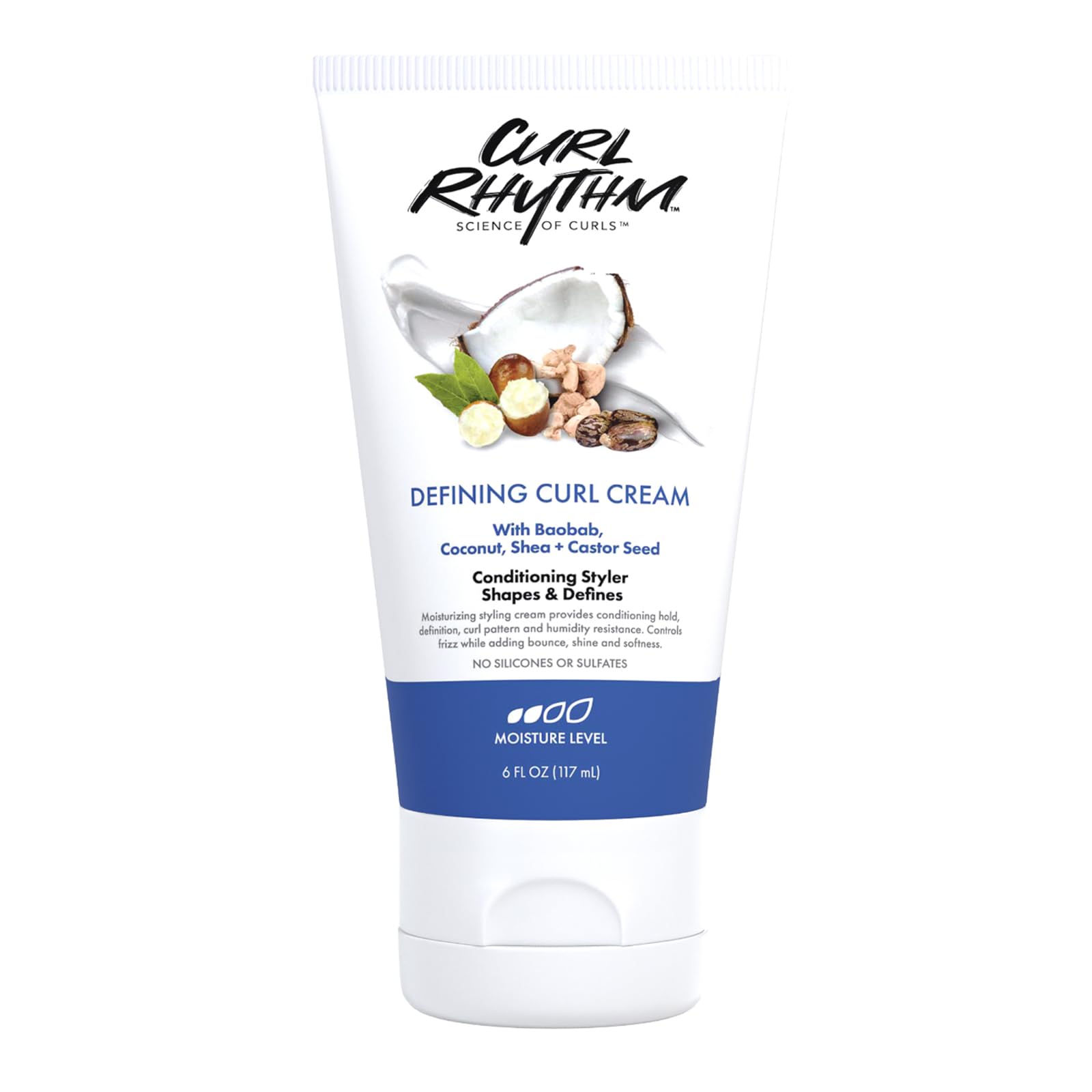 Curl Rhythm front jar view showing product label and 6 oz size benefit