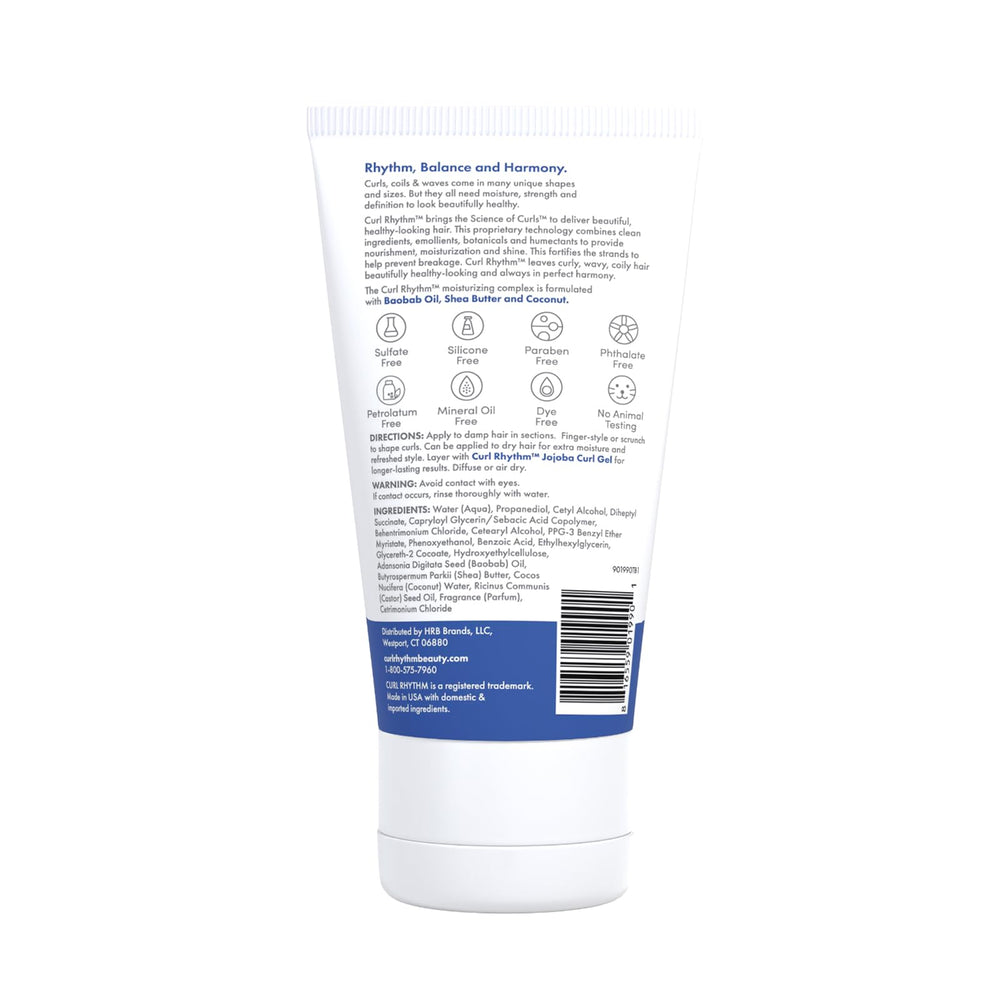 Curl Rhythm on bathroom shelf styled in routine scene promoting everyday use