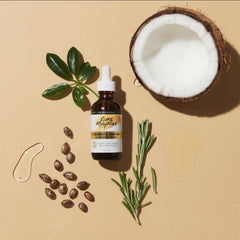 Curl Rhythm 10 oz bottle next to common items to show true product size