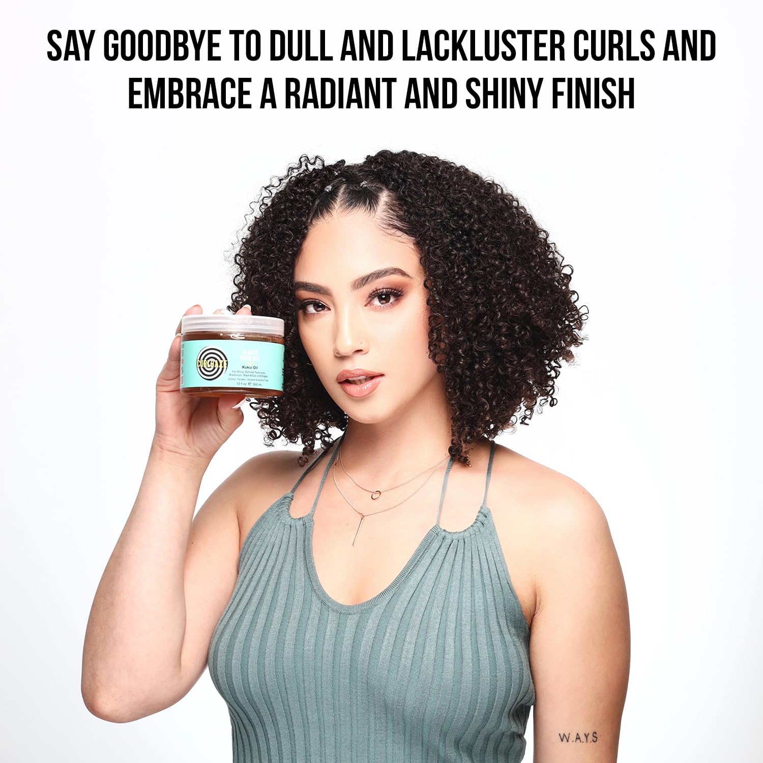 Curldaze kukui oil ingredient close-up highlighting nourishment and shine