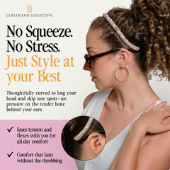 Curlfriend Collective headband in textured hair during styling for gentle hold and protection