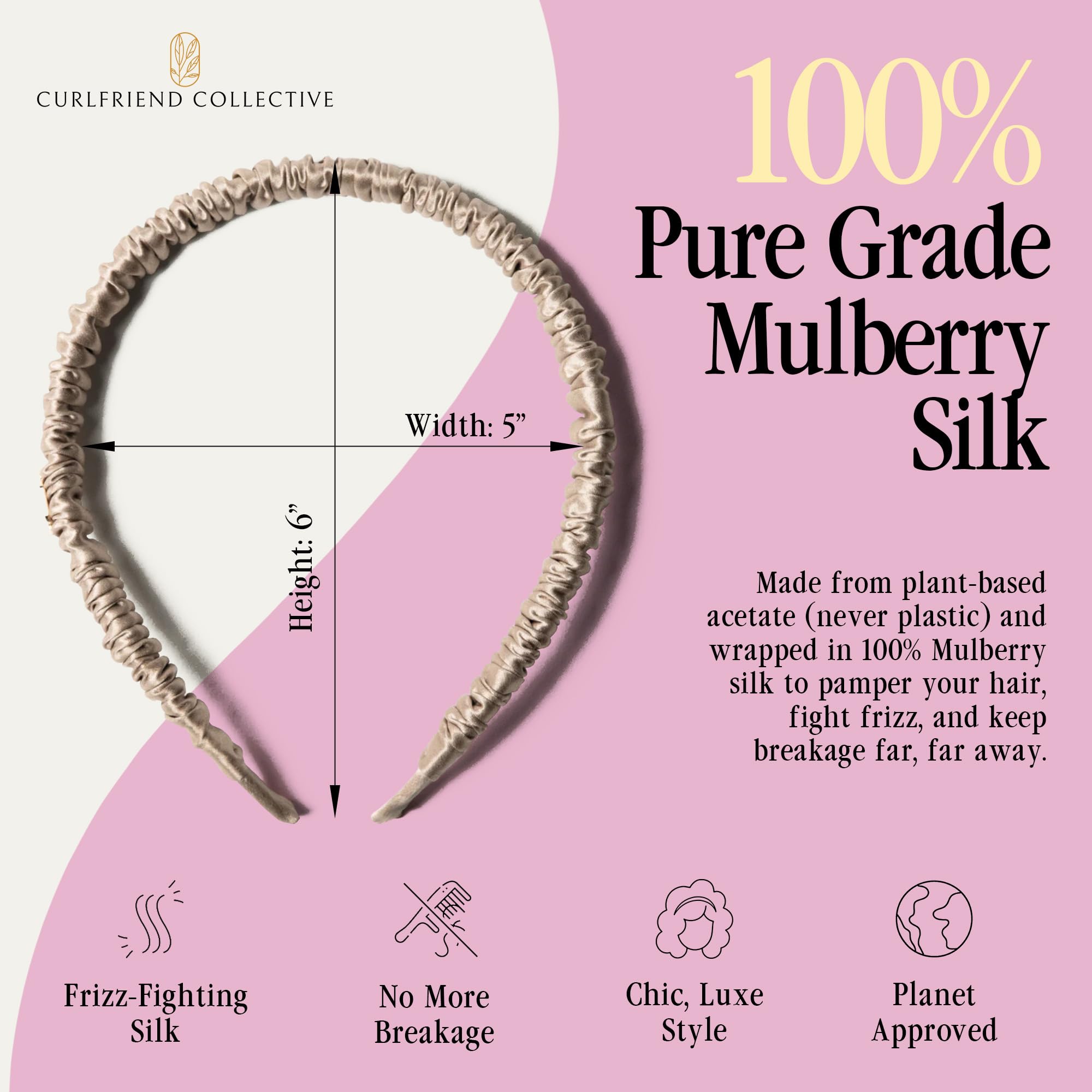 Curlfriend Collective side profile showing acetate comfort curve that prevents pressure points