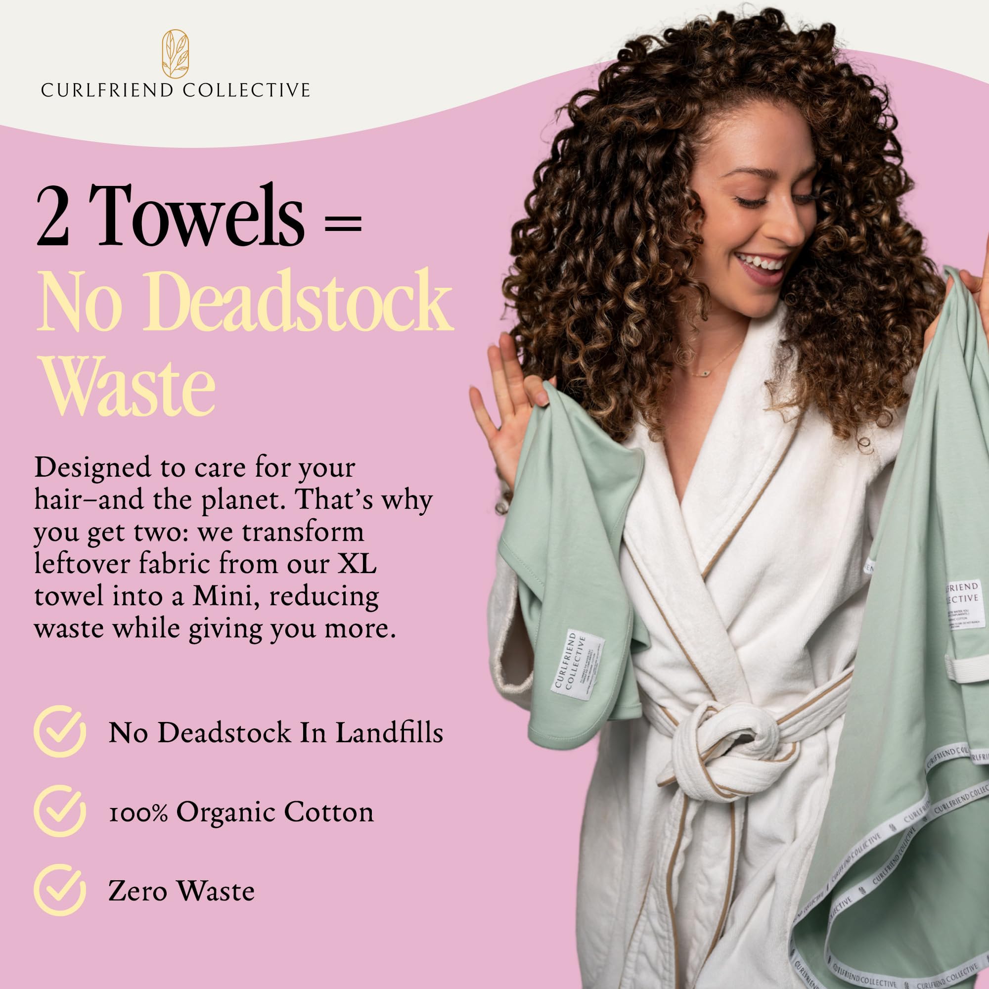 Curlfriend Collective towel draped in bathroom lifestyle scene for everyday ease