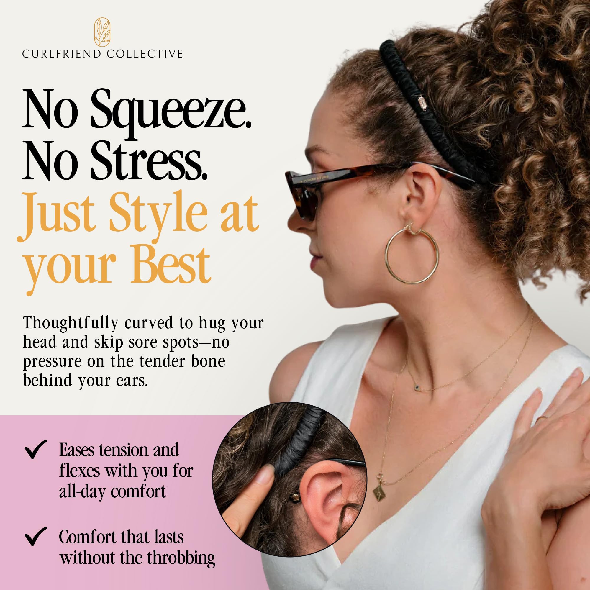 Curlfriend Collective Onyx inner band texture showing non-slip comfort benefit
