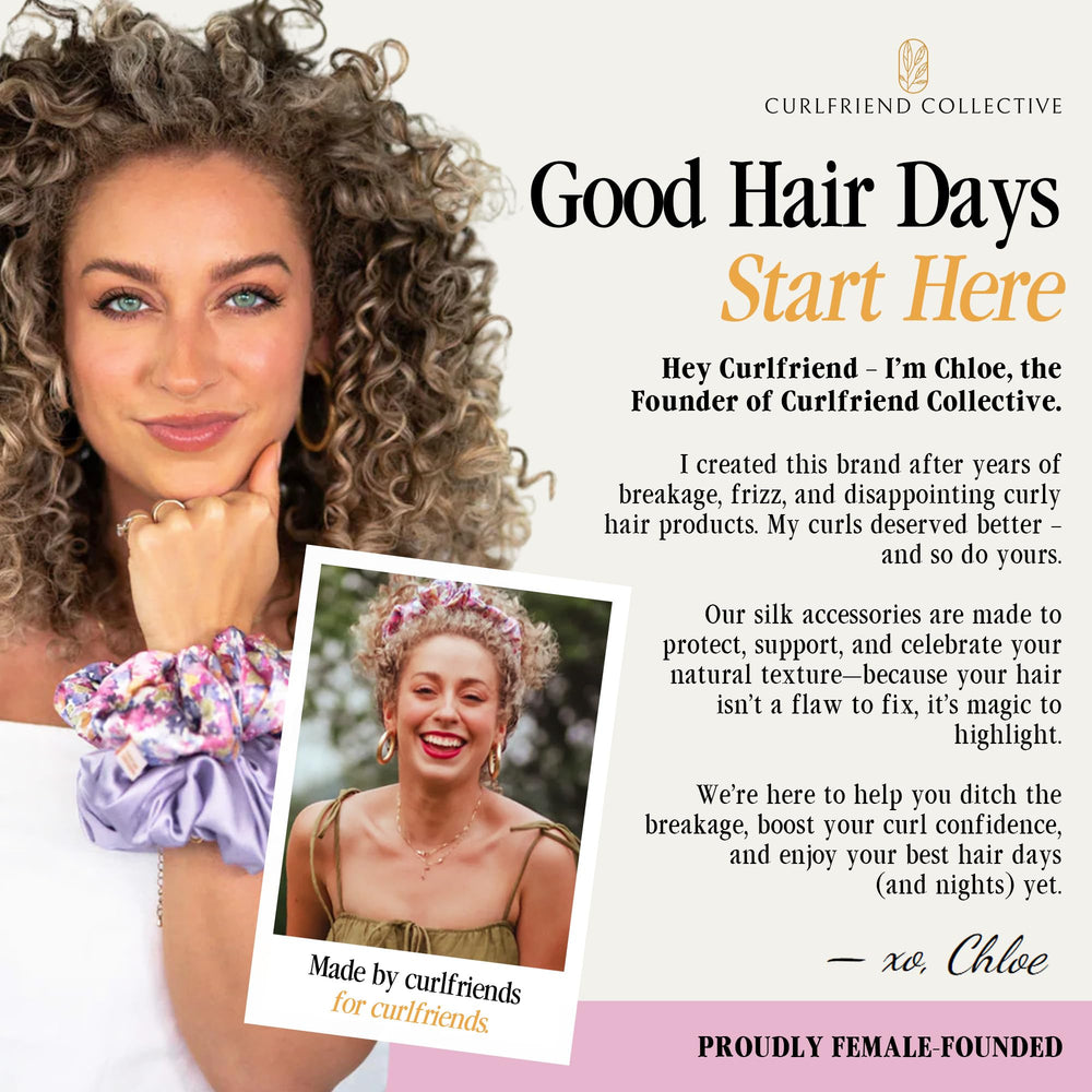 Curlfriend Collective Onyx styled with outfit in lifestyle scene for polished appearance