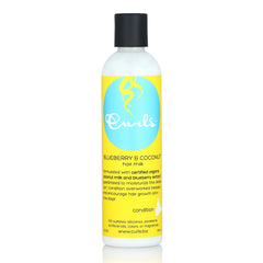 Curls Blueberry Bliss front bottle showing label and benefits