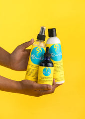 Curls Blueberry Bliss used on curly hair to reduce frizz and define