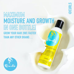 Curls Blueberry Bliss pump dispensing hair milk for easy use