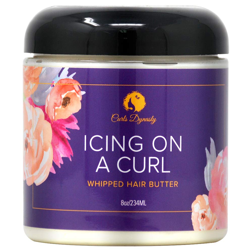 Curls Dynasty front packaging showing 8 oz jar and label, offers clear ingredient benefit
