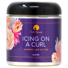 Curls Dynasty front packaging showing 8 oz jar and label, offers clear ingredient benefit