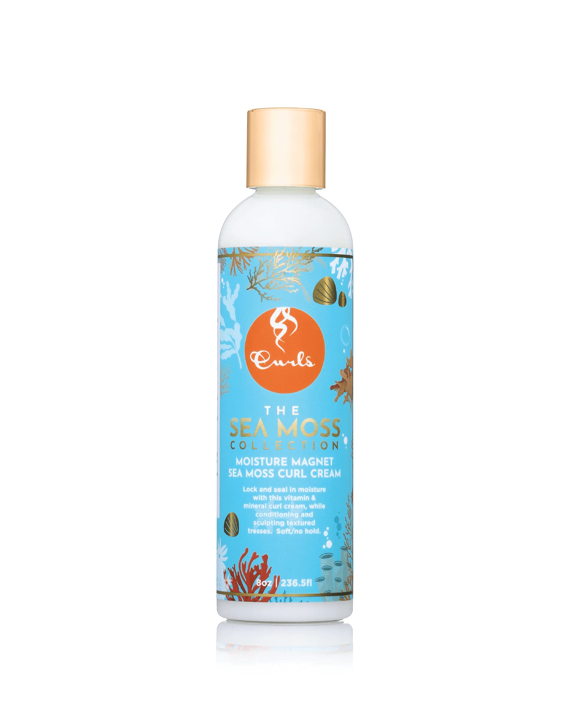 Curls Sea Moss front packaging showing 8oz jar and benefits