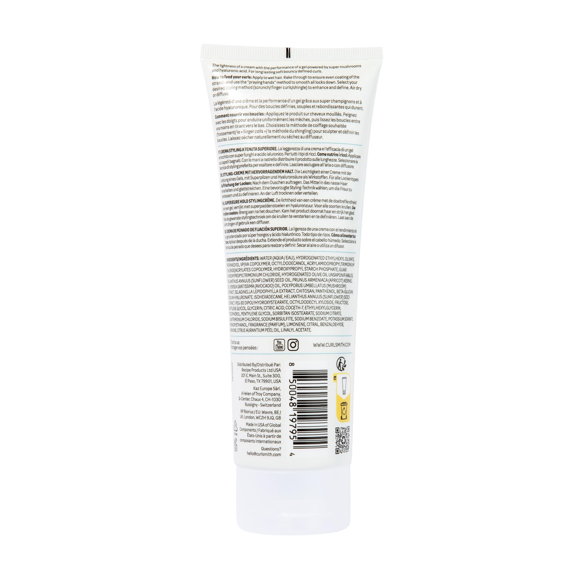 CURLSMITH on bathroom shelf with other routine items showing daily styling use