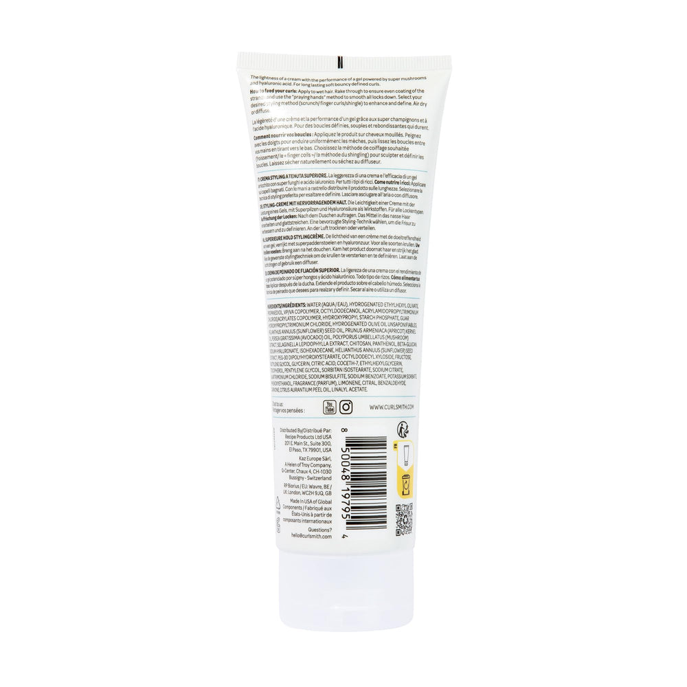 CURLSMITH on bathroom shelf with other routine items showing daily styling use