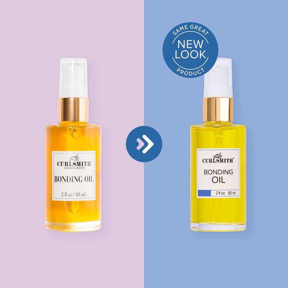 CURLSMITH applying oil to curly hair to add shine and reduce frizz instantly