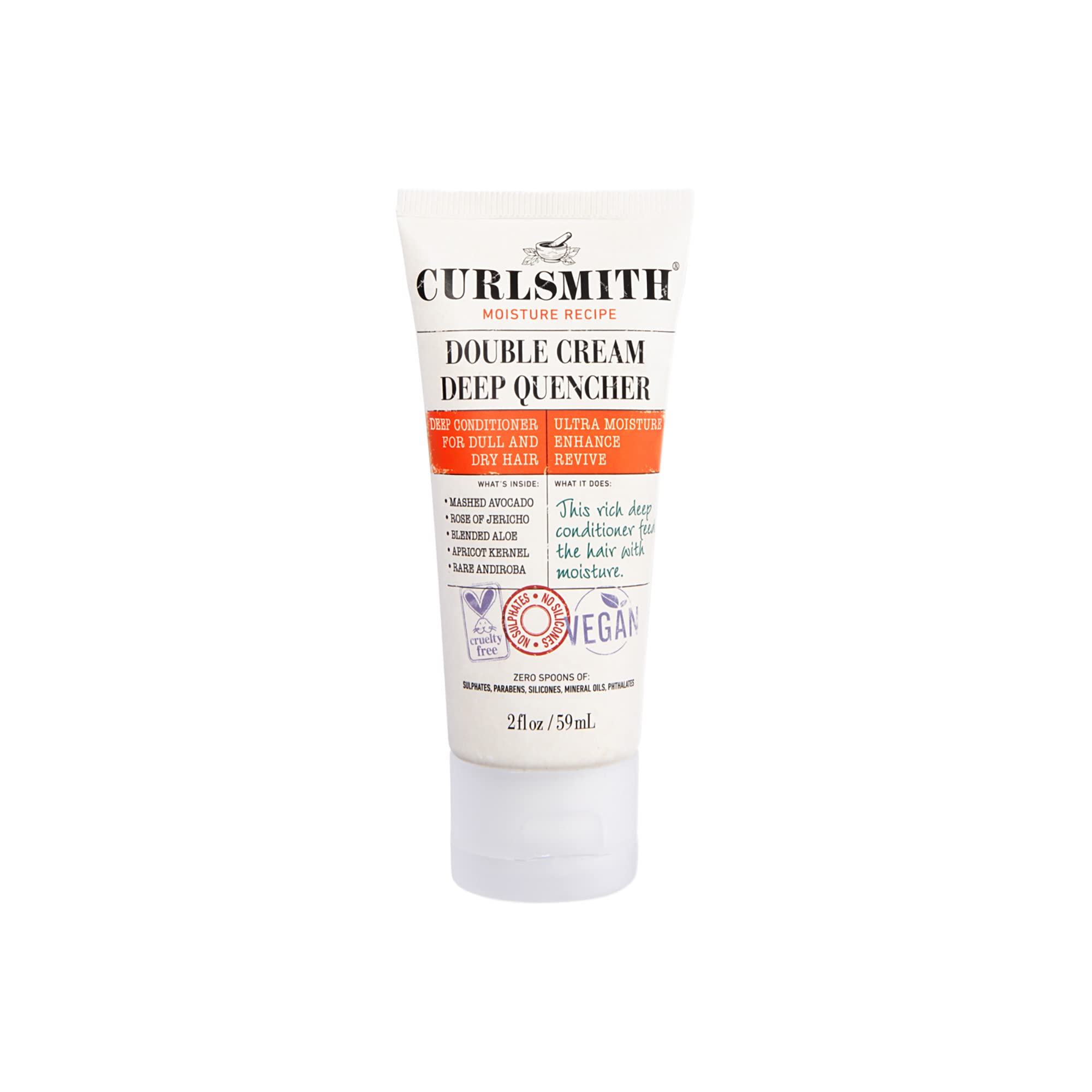 CURLSMITH jar front view showing product label and travel-friendly size benefiting curl care