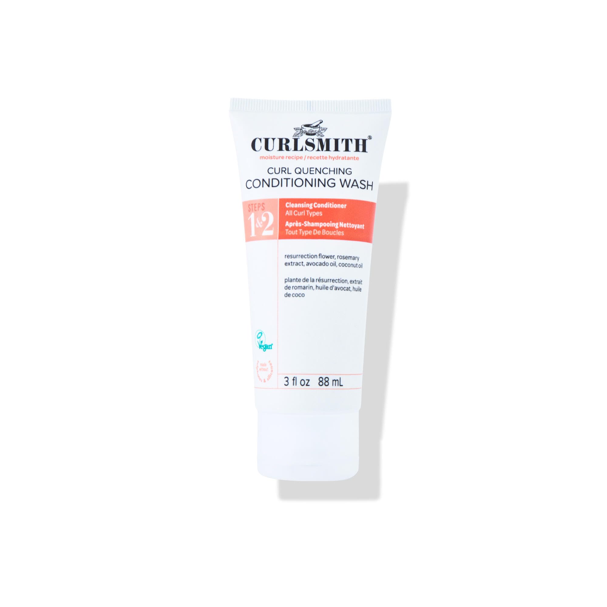 CURLSMITH front packaging of conditioning wash highlighting gentle cleansing benefit