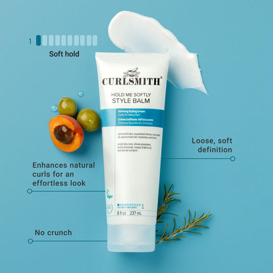 CURLSMITH cream texture in palm showcasing smooth hydration