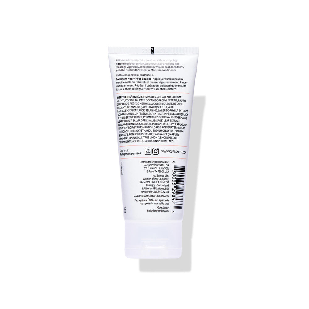 CURLSMITH label closeup showing vegan and cruelty-free certifications and claims