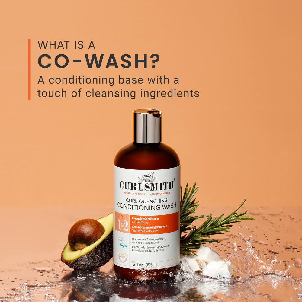 CURLSMITH wash applied in hand to show smooth application and hydration