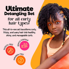 CurlyKids detangle spray close-up nozzle illustrating quick-spray slip for easier brushing