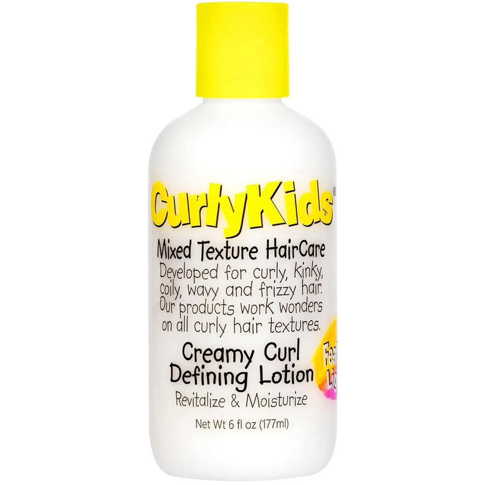 CurlyKids front packaging showing bottle and product name with clear benefits