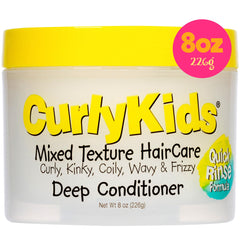CurlyKids front packaging showing 8oz bottle and gentle formula benefits