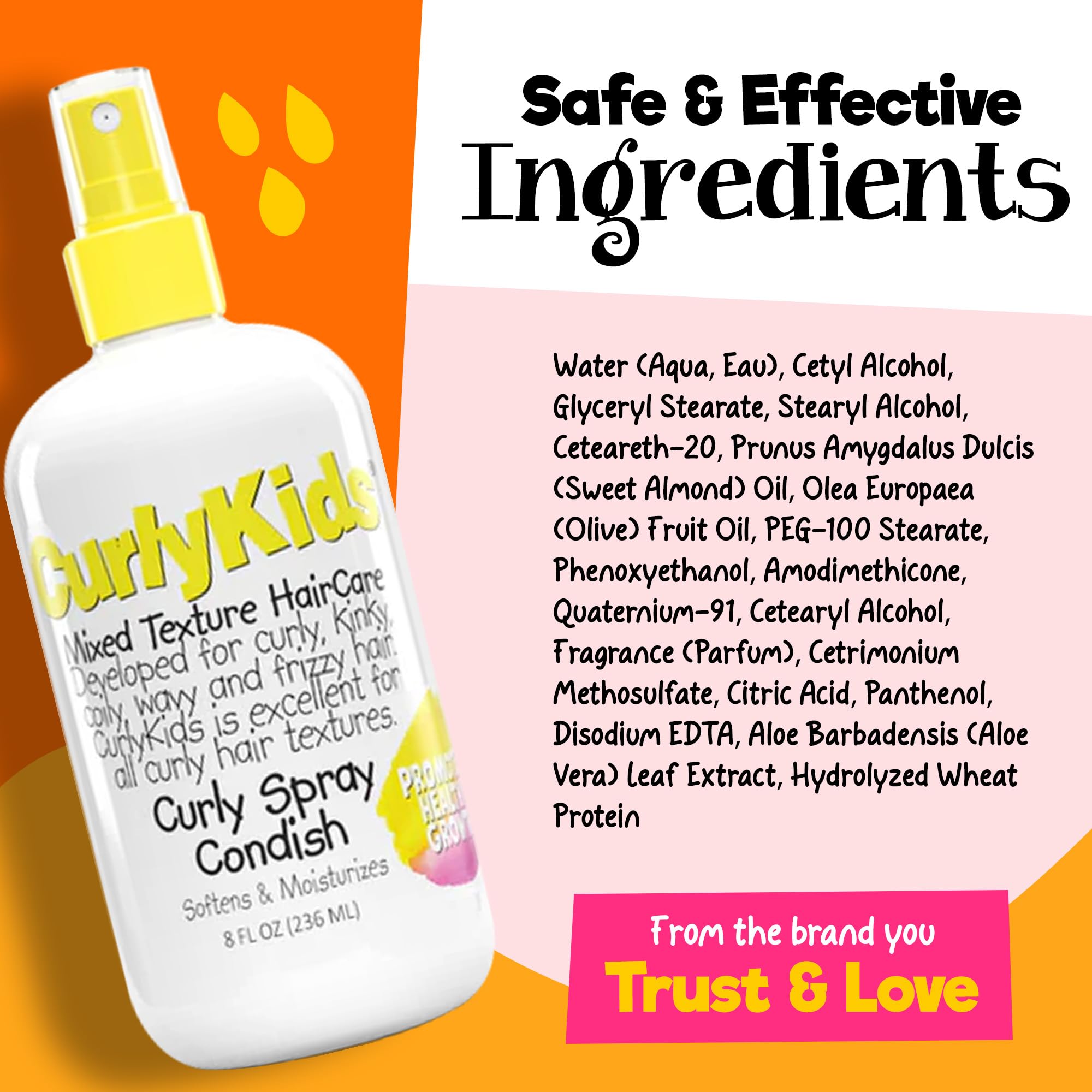 CurlyKids used in a school-morning routine to refresh curls and reduce frizz