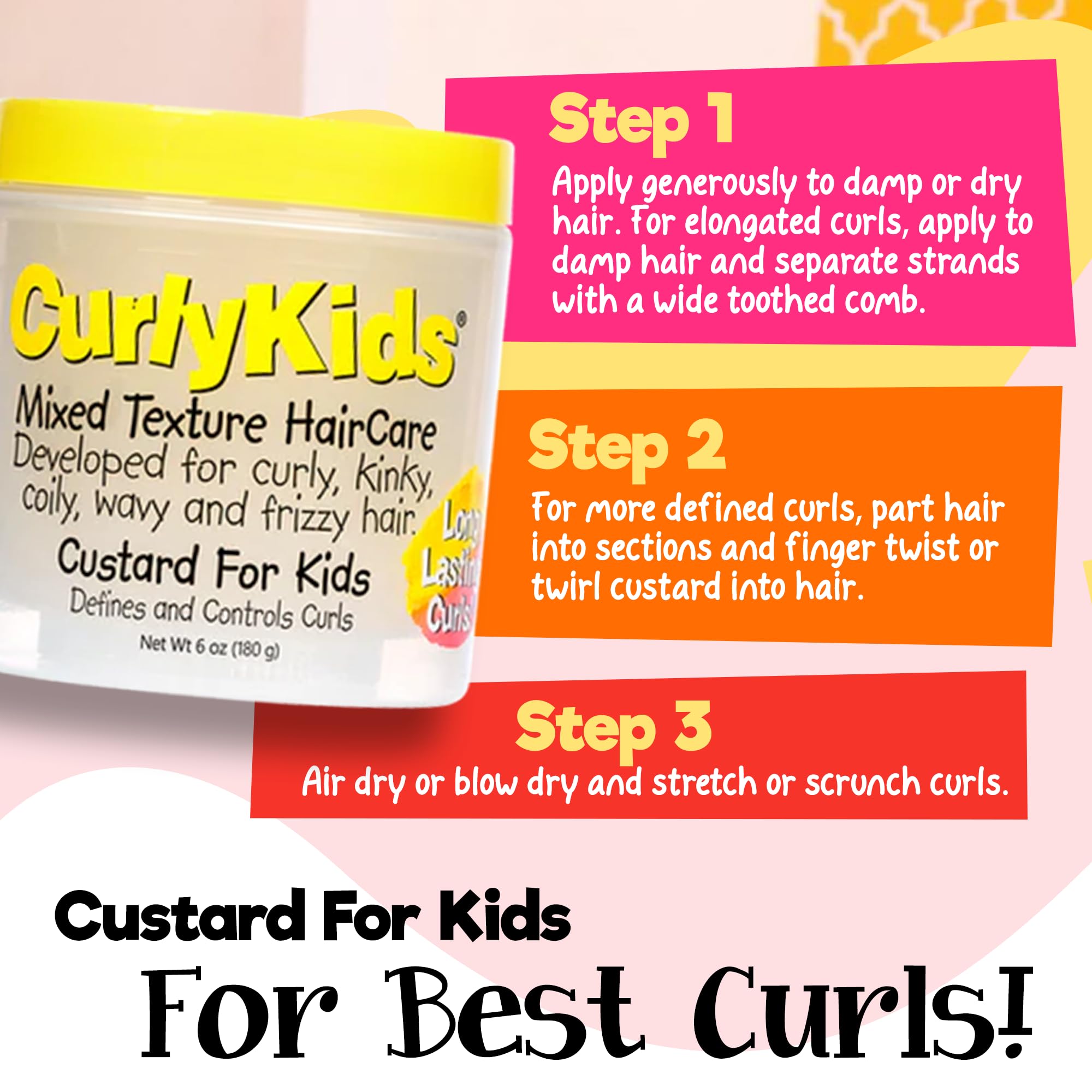 Open jar of CurlyKids custard showing creamy consistency for easy application